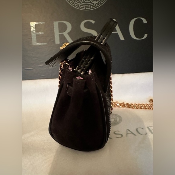 Versace Suede crystal embellished mini bag NEW ( AUTHENTIC) - Picture 6 of 16